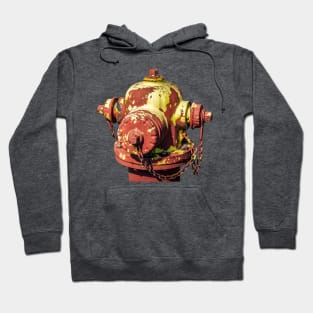 Red and Yellow Fire Hydrant Bonnet Hoodie